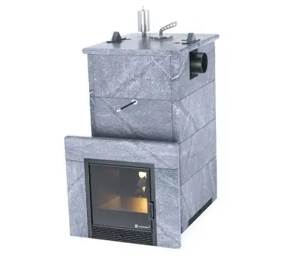 Фото Печь «Анапа» в полноценном кожухе Талькохлорит с боковым подключением дымохода в магазине Woodson Фото Печь «Анапа» в полноценном кожухе Талькохлорит с боковым подключением дымохода в магазине Woodson