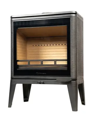 Фото Печь чугунная SOLO II стекло шелкография в магазине Woodson Фото Печь чугунная SOLO II стекло шелкография в магазине Woodson