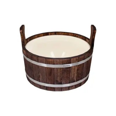 Шайка Woodson с пластиковой вставкой, 12 л., дуб в тёмном