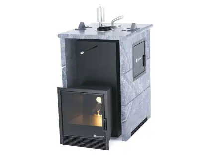 Фото Печь «Анапа» М2 в трехстороннем кожухе Талькохлорит в магазине Woodson Фото Печь «Анапа» М2 в трехстороннем кожухе Талькохлорит в магазине Woodson