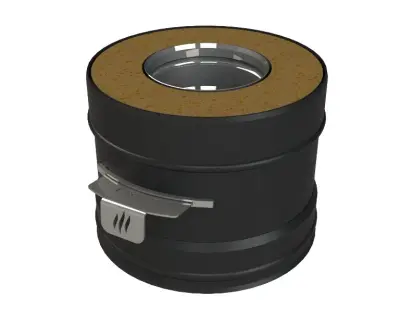 Фото Сэндвич-задвижка Grill'D AISI 430 1мм/ЧС 0,7мм (D115/250) черный 