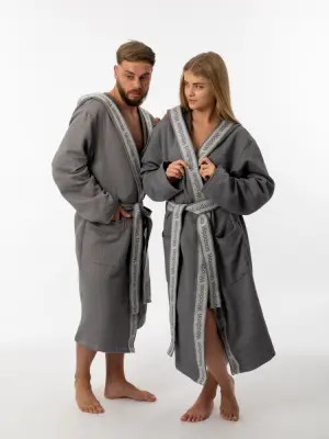 Халат вафельный Woodson, gray (58) Халат вафельный Woodson, gray (58)