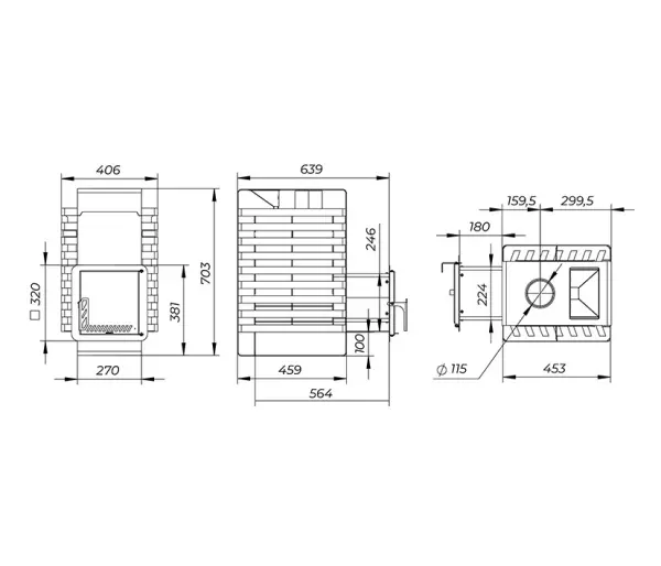 Фото Печь банная "РАДА ТЕРМА 2026" ЗК 4мм 16M, дверца стальная в магазине Woodson