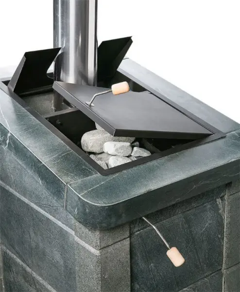 Фото Печь Сударушка Семейная РК ЧД (облицовка талькохлорит, с фасками) в магазине Woodson