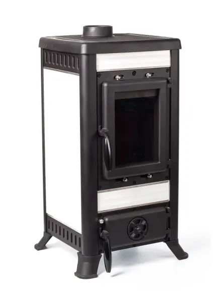 Фото Печь чугунная KLEMENS I белый в магазине Woodson Фото Печь чугунная KLEMENS I белый в магазине Woodson