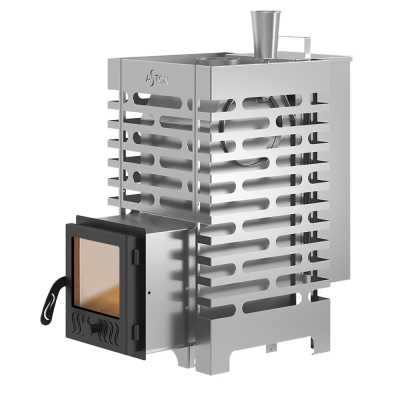 Фото Печь для бани ASTON 16 INOX (ИНОКС) стекло "АКВА " в магазине Woodson