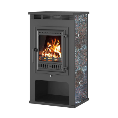 Фото Печь-Камин ASTON 11кВт (180 м3) Ø150мм (Чугунная дверь) Амфиболит в магазине Woodson