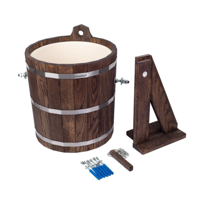 Обливное устройство Woodson с пластиковой вставкой, 20 л., дуб в тёмном