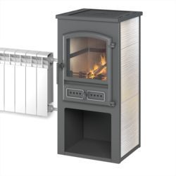 Фото Камин ЭТНА (БКД) с плитой и т/о "Бежевый" Ø115мм в магазине Woodson