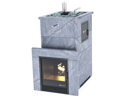 Фото Печь «Геленджик» М2 в полноценном кожухе с открытым верхом Талькохлорит в магазине Woodson Фото Печь «Геленджик» М2 в полноценном кожухе с открытым верхом Талькохлорит в магазине Woodson