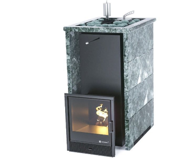 Фото Печь «Геленджик» М2 в полноценном кожухе с открытым верхом Пироксенит в магазине Woodson Фото Печь «Геленджик» М2 в полноценном кожухе с открытым верхом Пироксенит в магазине Woodson