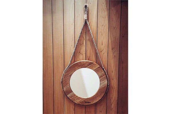 Зеркало для бани Woodson д38, дуб