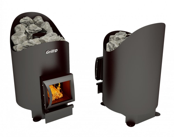 Фото Дровяная банная печь Grill'D Aurora 180 Short (дверца со стеклом) в магазине Woodson