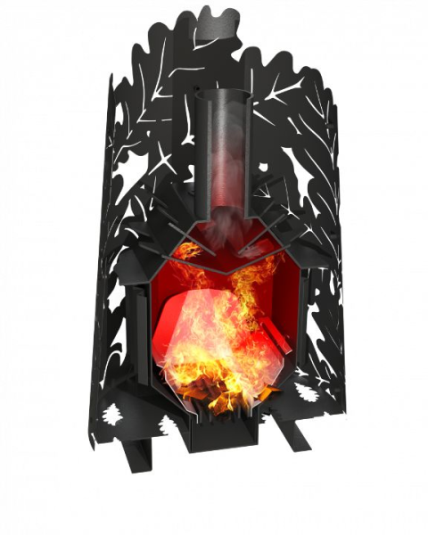 Фото Дровяная банная печь Grill'D Dubravo 200 Long Max (дверца со стеклом) в магазине Woodson