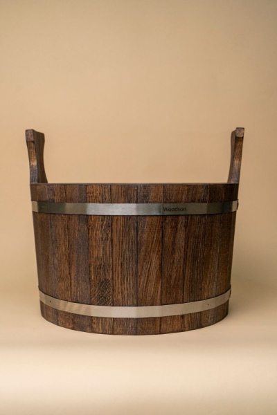 Шайка Woodson с нержавеющей вставкой, 17 л., дуб в темном