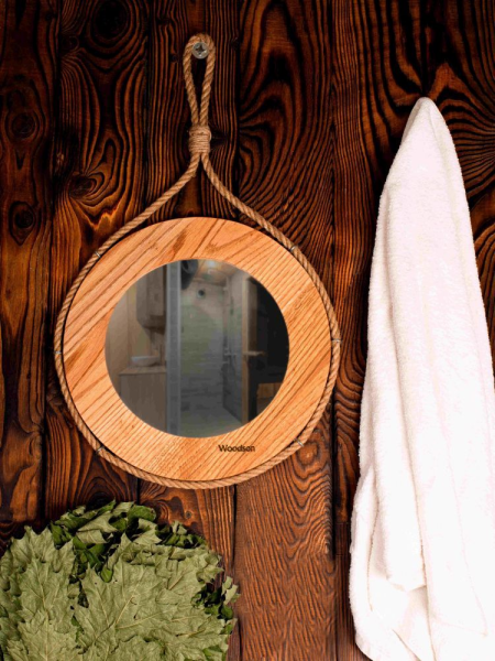 Зеркало для бани Woodson д38, дуб