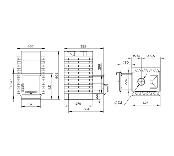 Фото Печь банная "РАДА ТЕРМА 2026" ЗК 8мм 20L, дверца со стеклом в магазине Woodson
