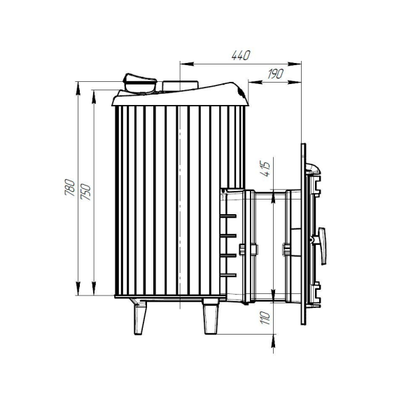 Фото Печь банная "Атмосфера XL (Про)" в ламелях "Окаменевшее дерево" перенесённый рисунок в магазине Woodson