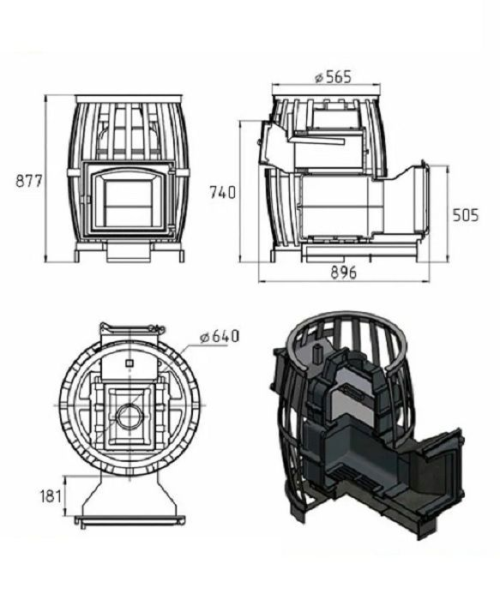 Фото Печь ВЕЗУВИЙ Легенда Русский пар Ковка 18 (240) в магазине Woodson