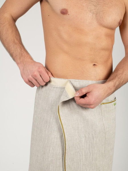 Килт мужской Woodson, натуральный лён с цветной полосой (54-58)