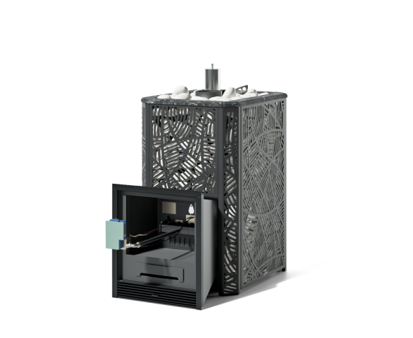 Фото Печь Изистим Ялта 25/2025 Модерн черный, ГГУ-40 в магазине Woodson